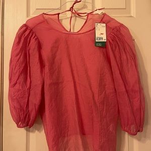 Pink sheer shirt
